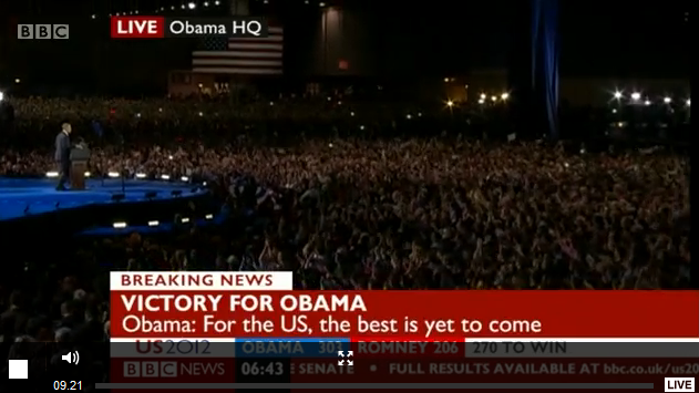Ông Obama đọc diễn văn trúng cử Tổng thống Mỹ nhiệm kỳ thứ 45 (1)