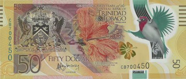 Tờ 50 đô la của Trinidad và Tobago (Mặt trước)