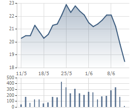 Cổ phiếu JVC đã lao dốc trong phiên cuối tuần với dư bán sàn lớn