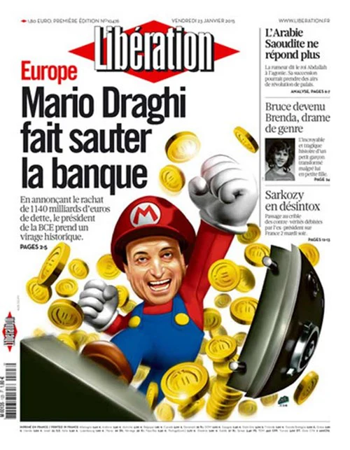 Ông Mario Draghi được ví như Super Mario trên báo Pháp Libération doanhnhansaigon
