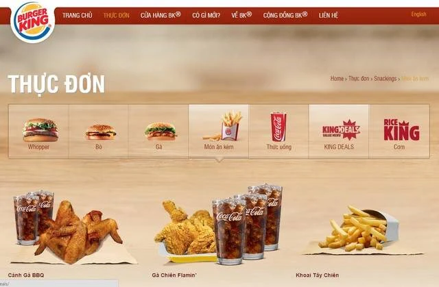 Burger King Việt Nam giờ đã bán cả gà rán, cả khoai tây chiên và cơm - những món ăn phù hợp với sở thích của khách hàng Việt.