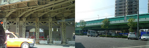 Cây cầu sắt được xây dựng đầu TK 20 và cây cầu mới xây dựng đầu TK21 tại trung tâm thành phố Tokyo( Nhật Bản) năm 2011. Nguồn TG, Hanoidata ST&BT