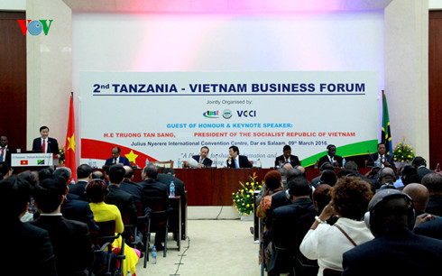 Chủ tịch nước Trương Tấn Sang dự Diễn đàn doanh nghiệp Tanzania - Việt Nam.