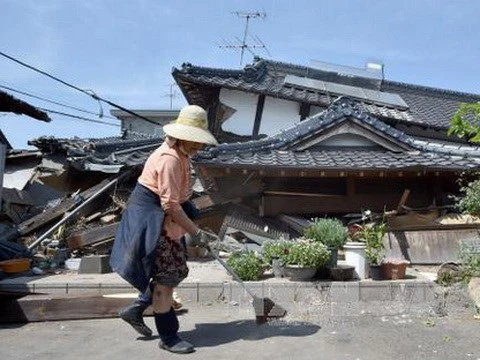 Trận động đất đêm ngày 14/4 đã gây thiệt hại nặng nề cho khu vực Kyushu, Nhật Bản