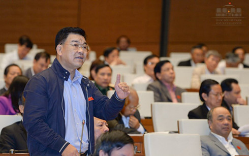 Đại biểu Nguyễn Ngọc Bảo (Đoàn ĐBQH tỉnh Vĩnh Phúc) nhận xét việc áp thuế tự vệ mặt hàng thép lúc này là không hợp lý.