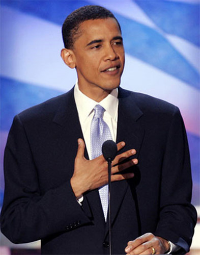 
Ngày 27/7/2004, Barack Obama trở thành ứng cử viên Thượng viện Mỹ từ bang Illinois, tại Hội nghị Quốc gia Dân chủ ở Boston, Massachusetts. (Ảnh: Reuters)
