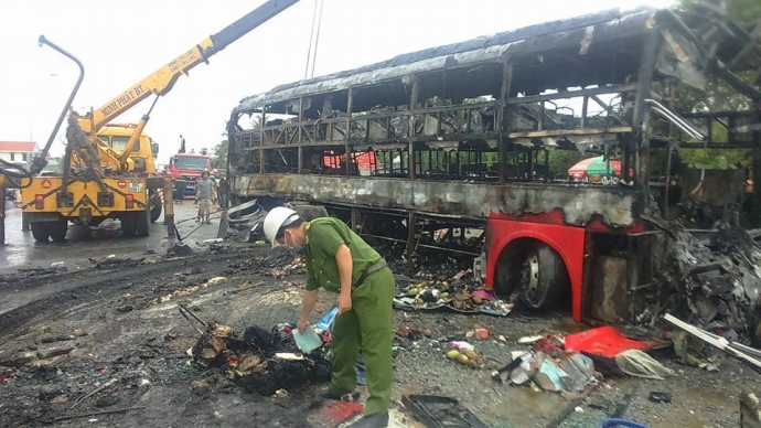 Hiện trường vụ tai nạn . ảnh Nguyễn Hòa