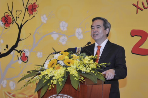 
Thống đốc Nguyễn Văn Bình phát biểu tại buổi gặp mặt đầu Xuân
