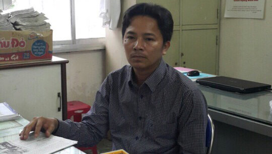 
Kiệt khi bị bắt tại cơ quan điều tra - Ảnh: G.Minh
