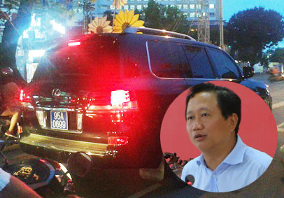 Phó Chủ tịch tỉnh Hậu Giang Trịnh Xuân Thanh và chiếc xe sang gắn biển số xanh (Ảnh: Dân trí)