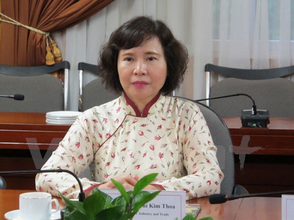 Thứ trưởng Bộ Công Thương Hồ Thị Kim Thoa (Ảnh: Đức Duy/Vietnam+)