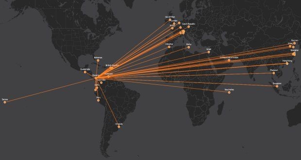 
Mạng lưới toàn cầu của Mossack Fonseca.
