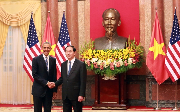Tổng thống Mỹ Barack Obama hội đàm với Chủ tịch nước Trần Đại Quang