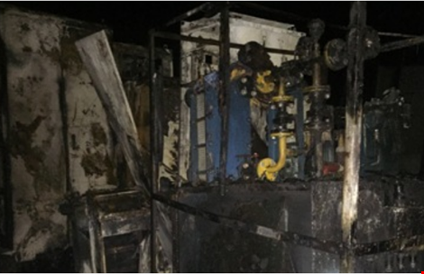Thiết bị máy móc nhà máy thép bị hỏa hoạn, hư hỏng. Ảnh: CTV