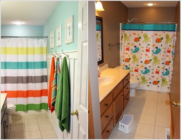 Hoặc cũng có thể treo ngăn chia không gian bồn tắm với các khu vực khác trong phòng.