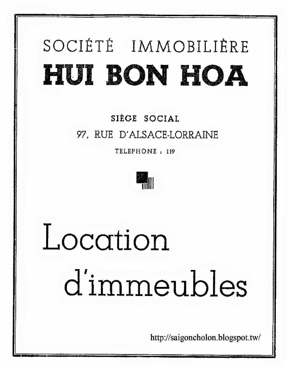 
Brochure quảng cáo về Công ty địa ốc Hui Bon Hoa thời thuộc Pháp - Ảnh tư liệu
