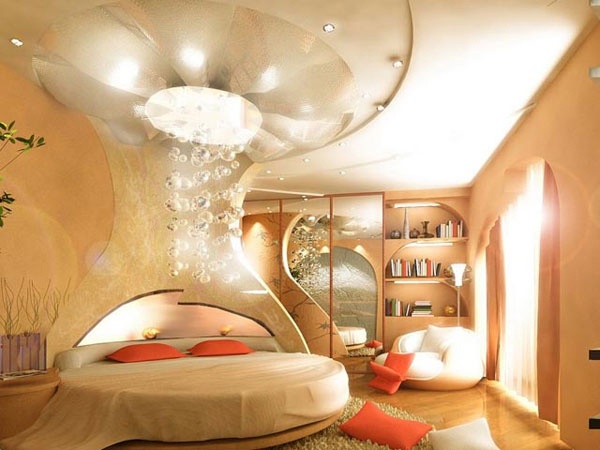 Một chiếc giường tròn điệu đà cùng ánh sáng nhẹ nhàng mang lại cho nhà bạn không gian ấm áp đầy bí ẩn và cuốn hút.