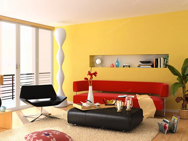 Với bức tường màu vàng chanh, phòng khách nhà bạn trở nên bừng sáng hơn bao giờ hết.