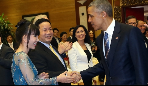 
Ông Trương Gia Bình với Tổng thống Obama
