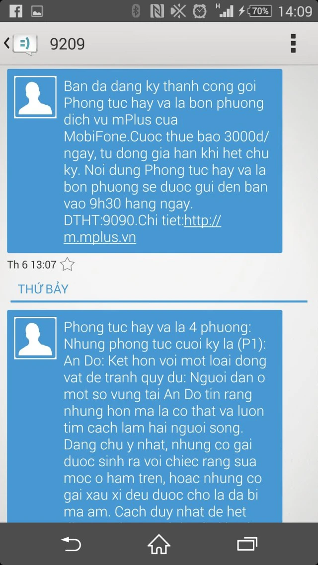 Anh M. ở Đà Nẵng cho biết mình không đăng ký sử dụng nhưng nhà mạng tự động gửi tin nhắn chúc mừng đã đăng ký thành công