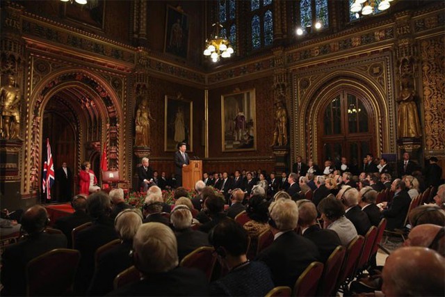 Ông Tập Cận Bình phát biểu trước các nghị sỹ Quốc hội anh ở London ngày 20/10 - Ảnh: Reuters.