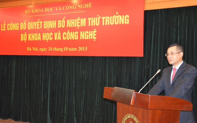 Tân Thứ trưởng Phạm Đại Dương phát biểu tại buổi Lễ bổ nhiệm