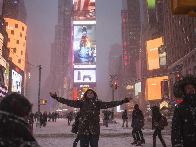 Times Square Snow