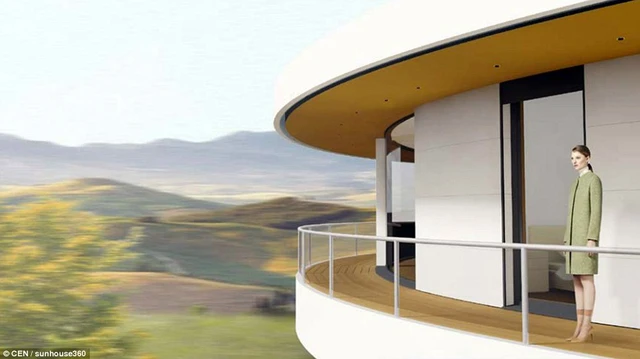 Thiết kế hình tròn và khả năng tự xoay cho phép ngôi nhà tận dụng tối đa nguồn ánh sáng tự nhiên cả ngày.