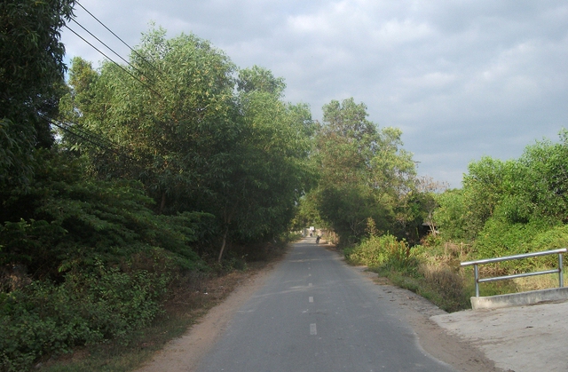 
Con đường rợp bóng cây xanh dẫn vào khu vực xây dựng nhà thờ tổ của nghề sĩ hài danh tiếng Hoài Linh.

