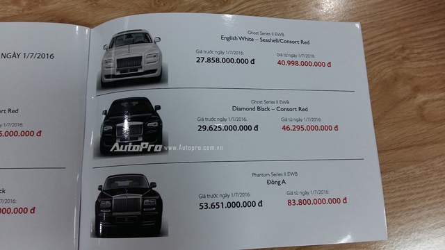 
Và mức giá khủng của Rolls-Royce Phantom phiên bản Đông A.
