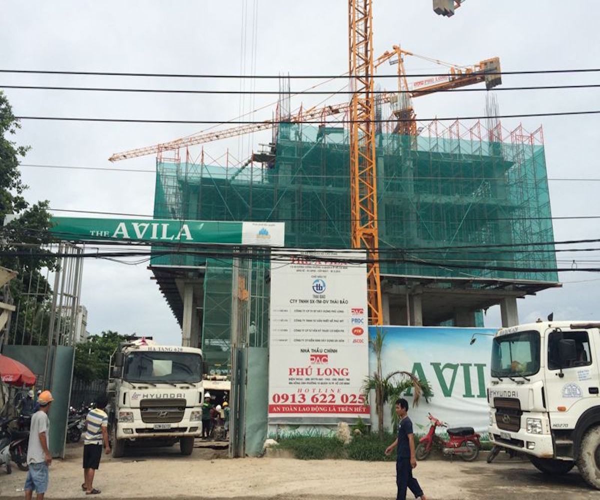 
Thời điểm tháng 7/2016, dự án căn hộ The Avila (Quận 8) của Công ty TNHH Sản Xuất – Thương Mại – Dịch Vụ Thái Bảo đang thi công xây dựng đến tầng 5.
