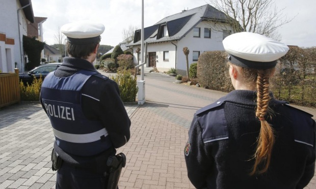 German police have been deployed outside what is thought to be Andreas Lubitz&apos;s home in Montabaur, in west Germany.
