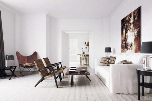 Những món đồ nội thất như bàn, ghế dễ dàng nổi bật trên tone màu trắng