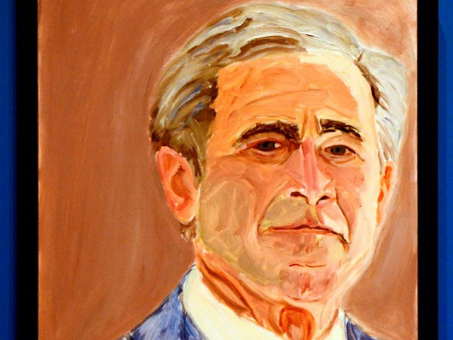 Một bức chân dung của cựu Tổng thống Mỹ George W. Bush. Ảnh: Benny Snyder/AP Photo.