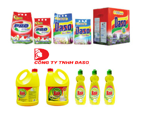 
Một số sản phẩm bột giặt, nước rửa chén mang thương hiệu Daso
