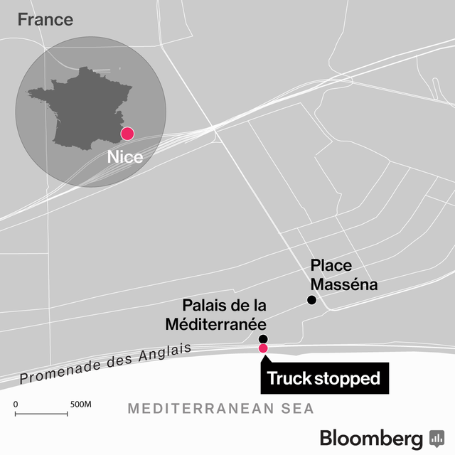 
Vị trí vụ khủng bố trên bản đồ Pháp.
