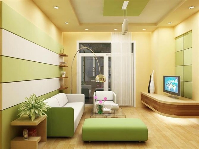 Với màu vàng chanh phòng khách nhà bạn như được thổi vào một luồng gió mới mang sức sống cho cả ngôi nhà.
